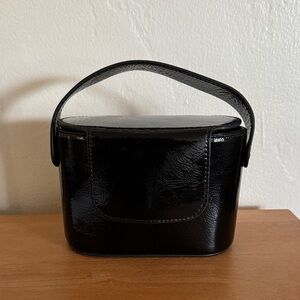 And Other Stories Mini Structured Black Patent Leather Bag